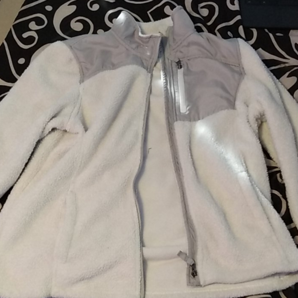 White fuzzy jacket